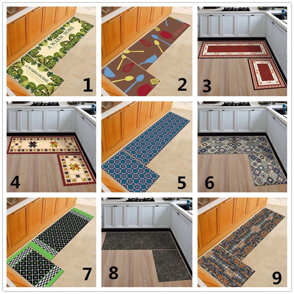 2 Pcs Set Geometric Nordic Modern Kitchen Mat Carpet Rug Furniture