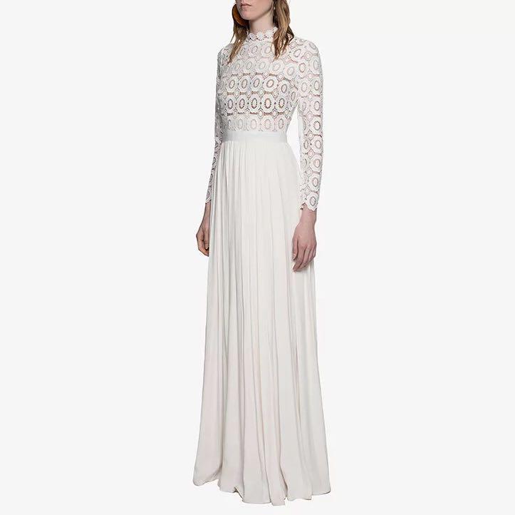Asos Lace Club L High Neck Crochet Maxi Dress Carousell