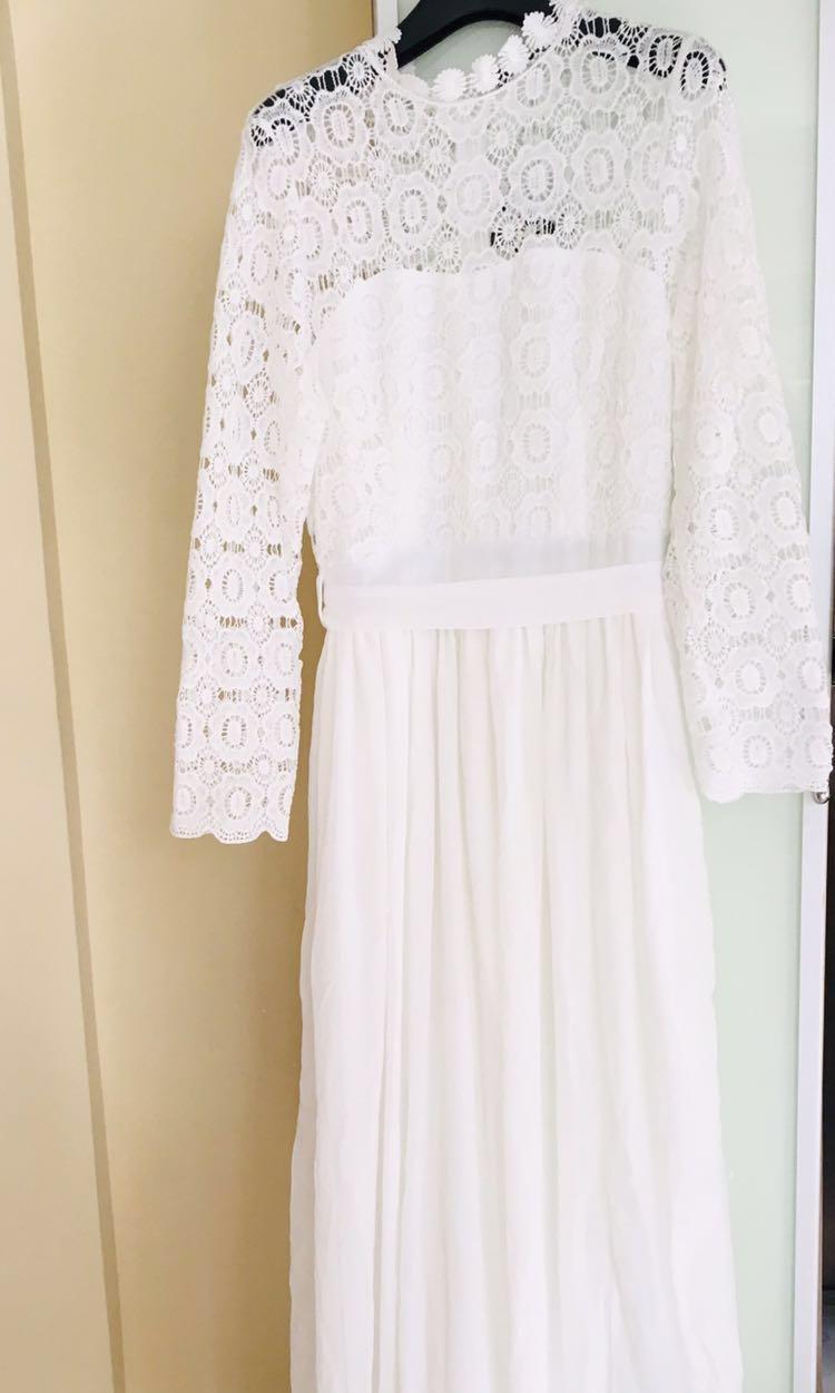Club l high neck crochet maxi dress online