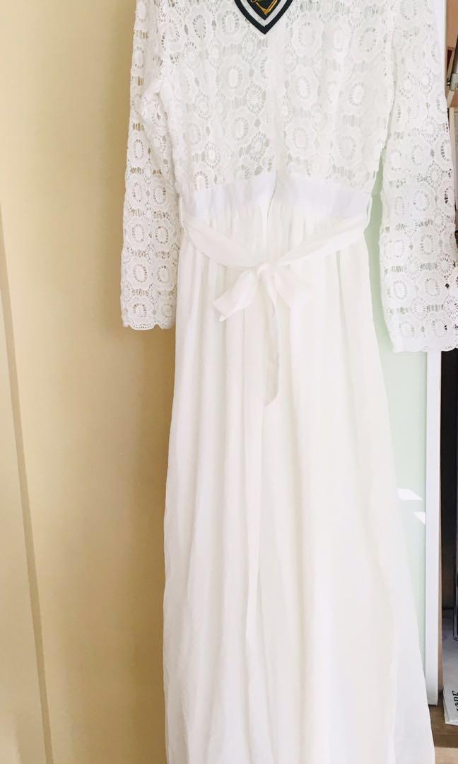 Asos Lace Club L High Neck Crochet Maxi Dress Carousell