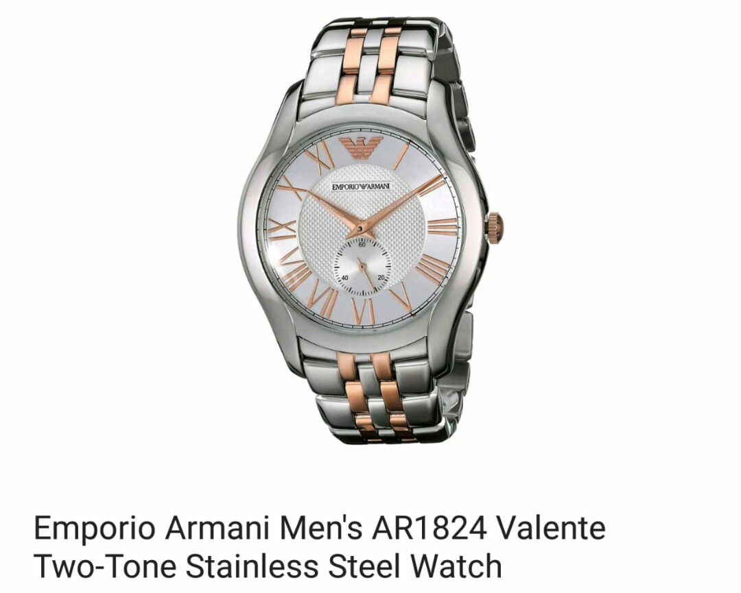 armani mens watch gold and silver