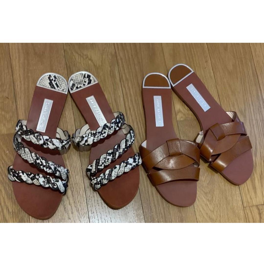 zara uk flat sandals