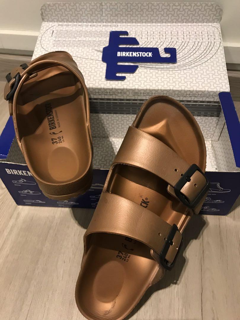 birkenstock arizona metallic blue