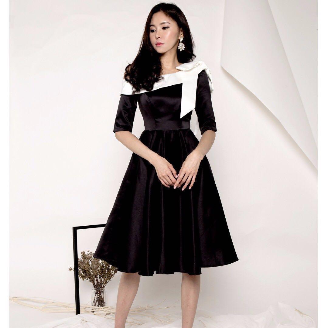 Brand New Grace Kelly Classy Ribbon Midi Dress Women S Fashion