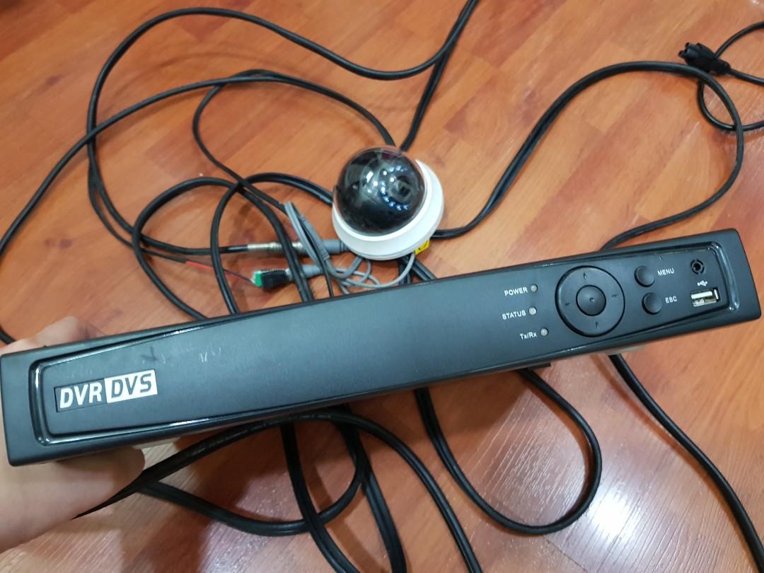 CCTV 3-Camera Dome with DVR, Remote and Mouse Set (Category: Security Systems & CCTV Cameras) located in Pasig City. Submitted by clothesandthings_ (Listing ID 208776055, Image 2). Description: Original price for whole set is 18,000 3 camera domes can be used outdoors or indoors With night vision DVR with multiple ports Built-in software Remote control Wired mouse -- Set up process c/o buyer No issues.