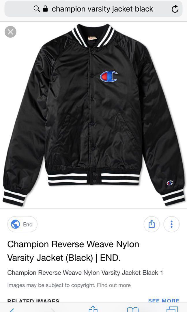 black champion varsity jacket