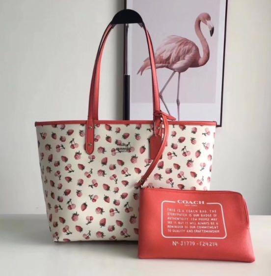 Printed Pu Leather Premium Quality Reversible Tote Bag