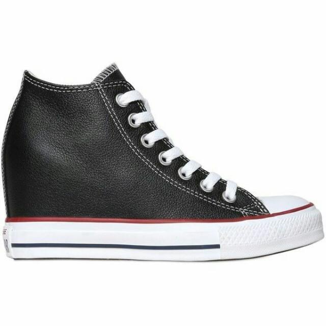 converse leather wedge