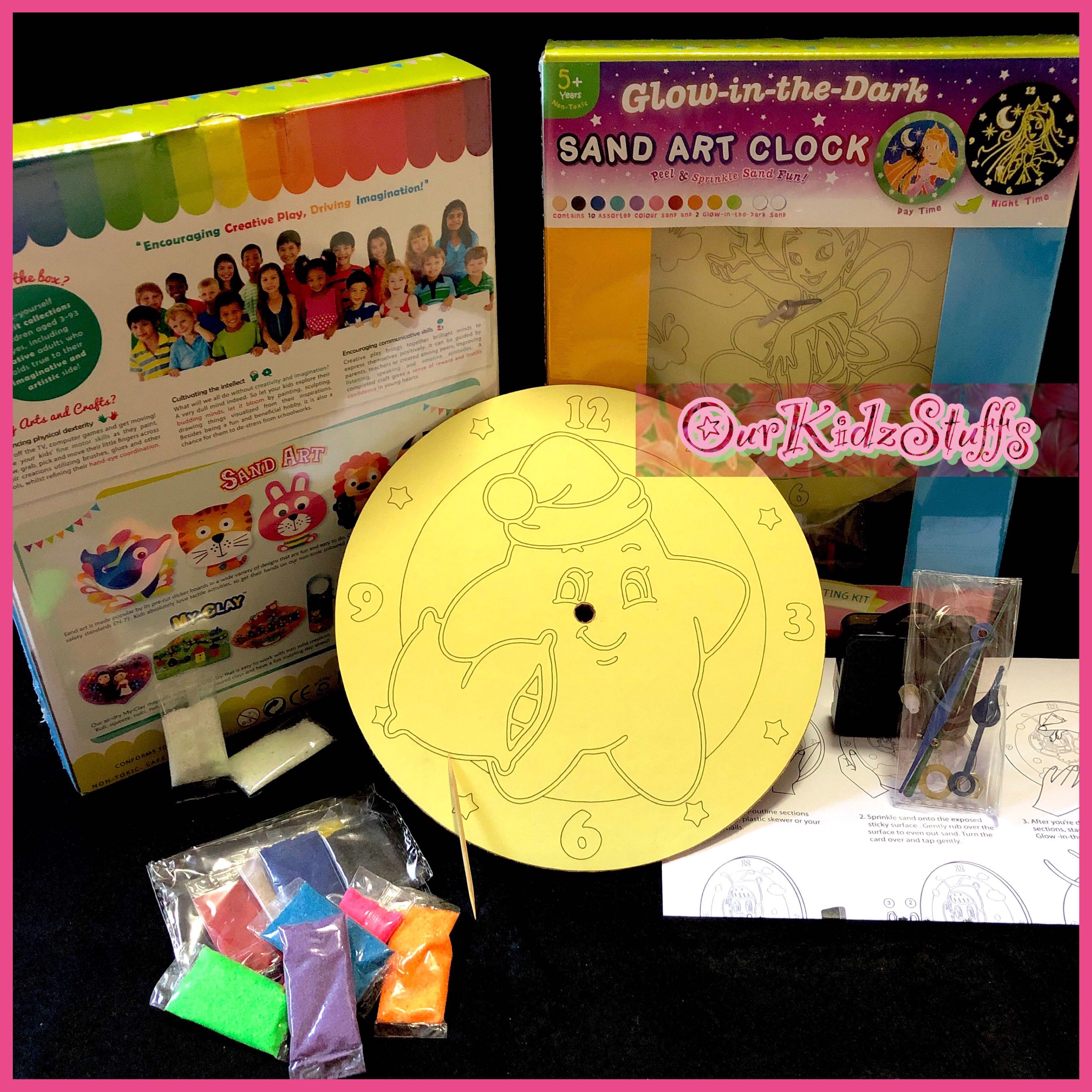 DIY Glow in the Dark Sand Art Clock and Display Kit, Hobbies & Toys