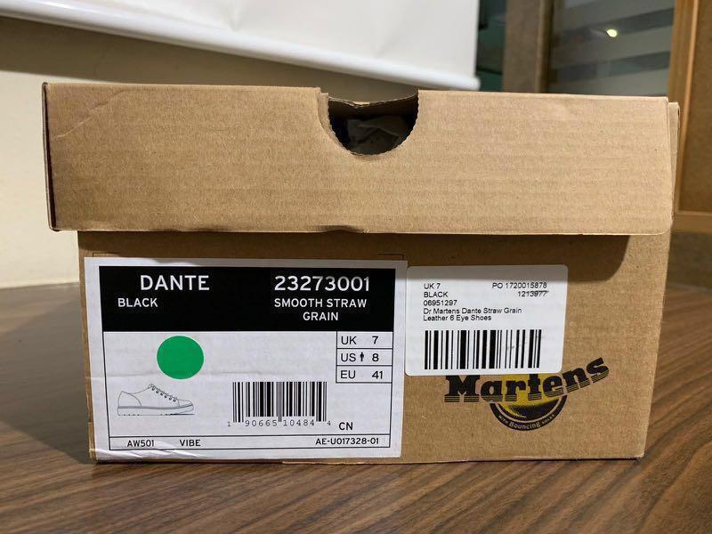 Dr martens dante straw top grain leather 6-eye shoes