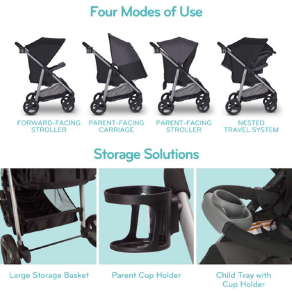 evenflo flipside standard stroller with litemax infant car seat