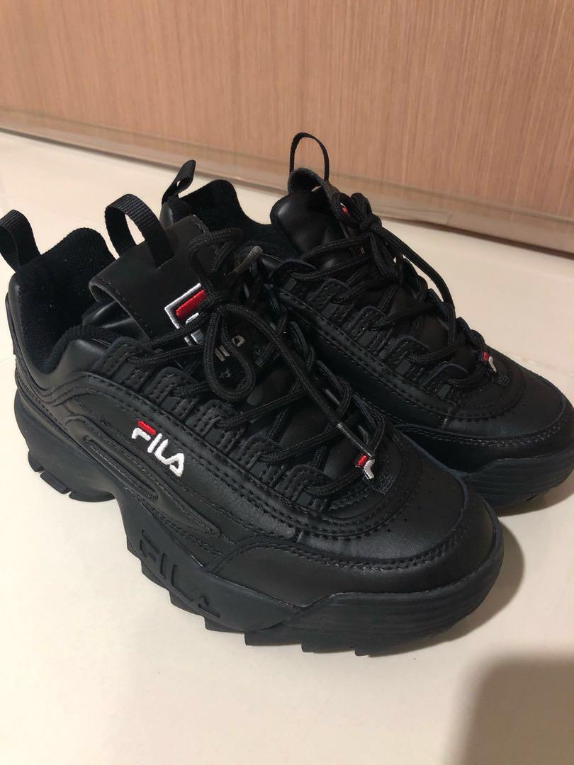 black fila trainers