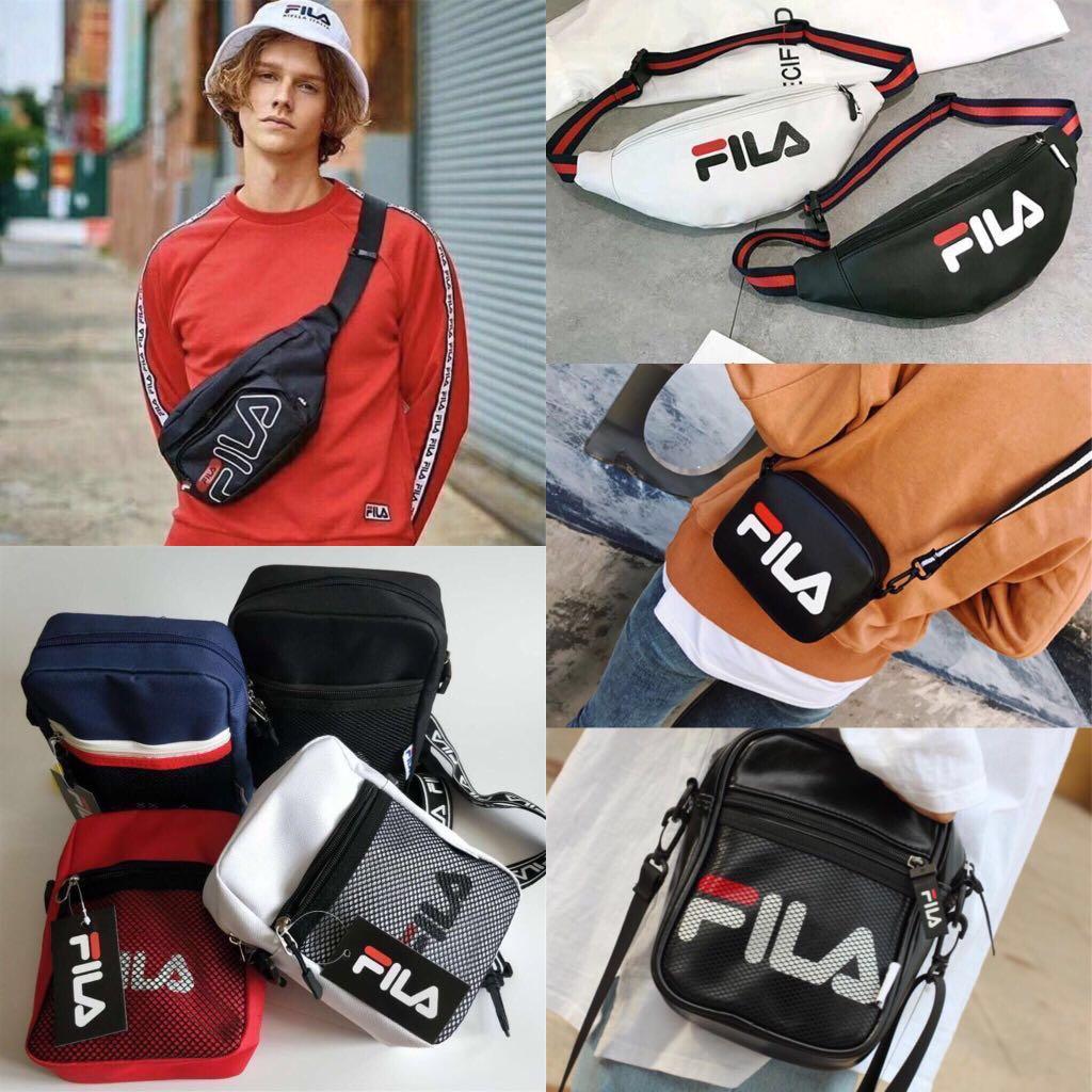 FILA Sling Bag Crossbody Waist Shoulder Messenger Pouch, Men's Fashion, Bags, Sling Bags on