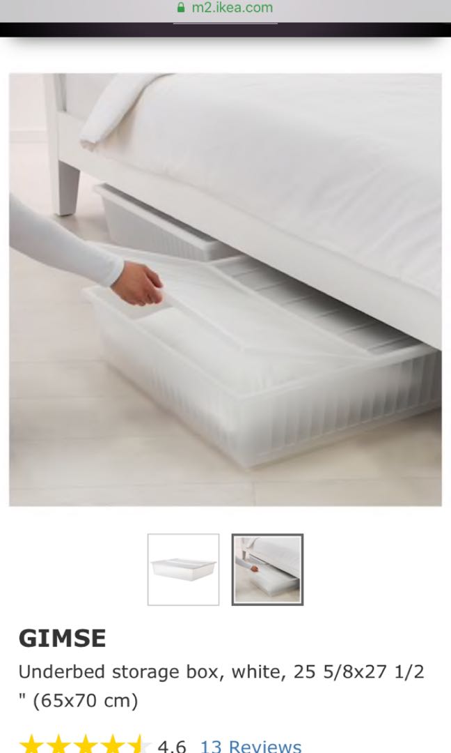 Ikea Under Bed Storage Box, Furniture & Home Living, Home Improvement & Organisation, Storage