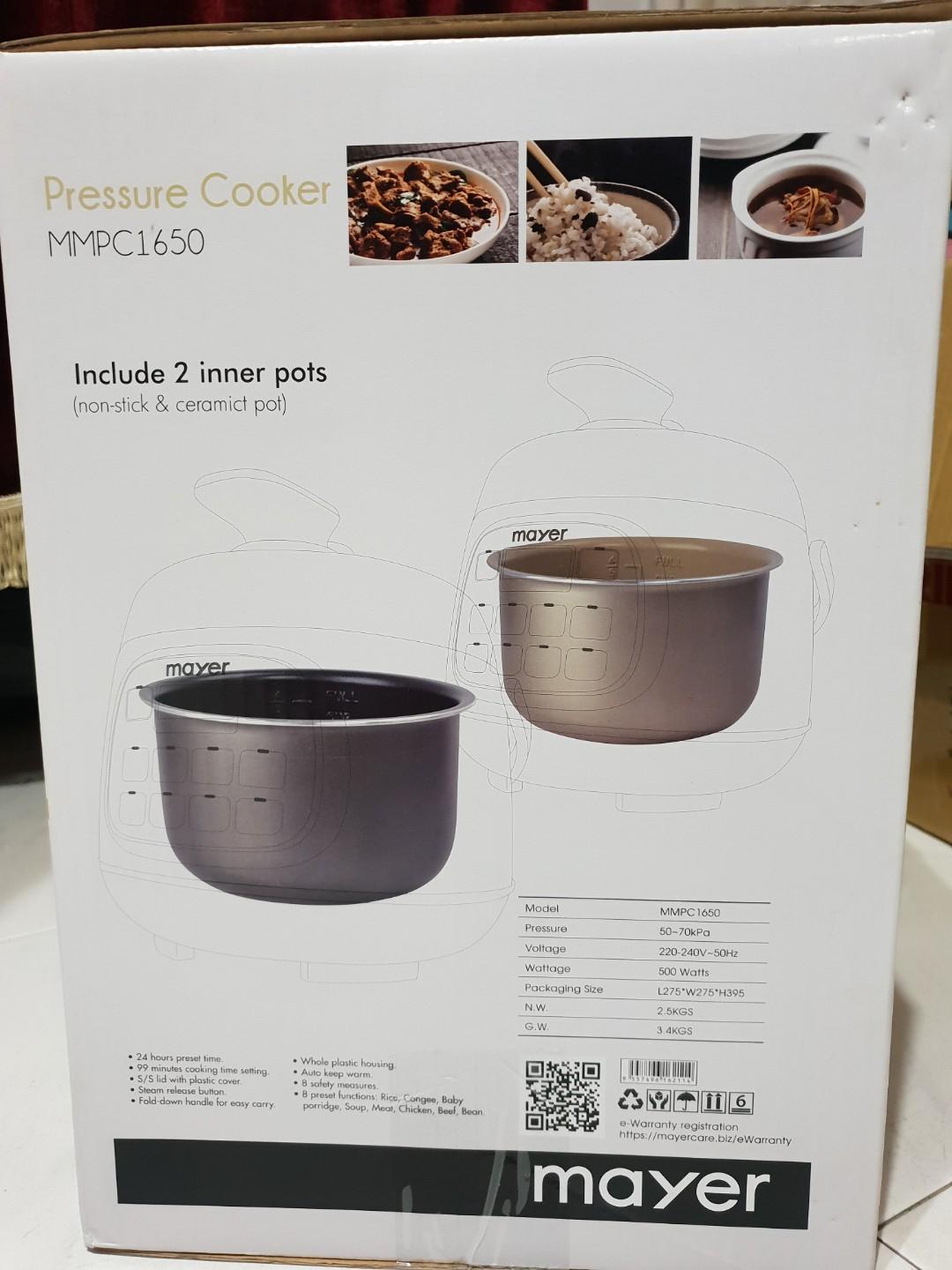 Mayer Pressure Cooker MMPC1650, TV Home Appliances, Kitchen