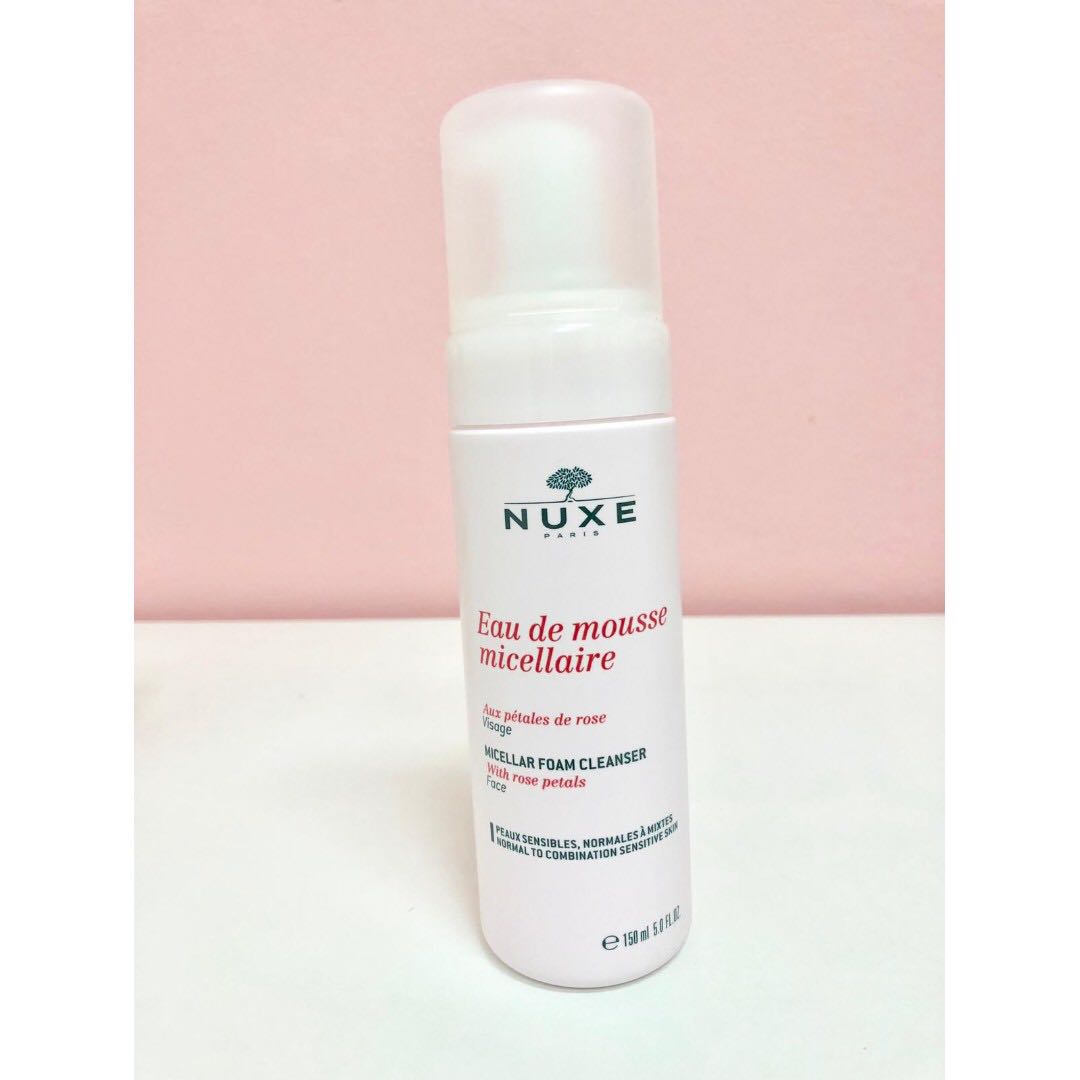 nuxe micellar foam cleanser with rose petals