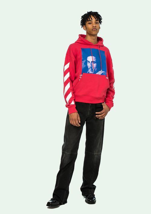 Off White Red And Blue Hoodie TO OFF