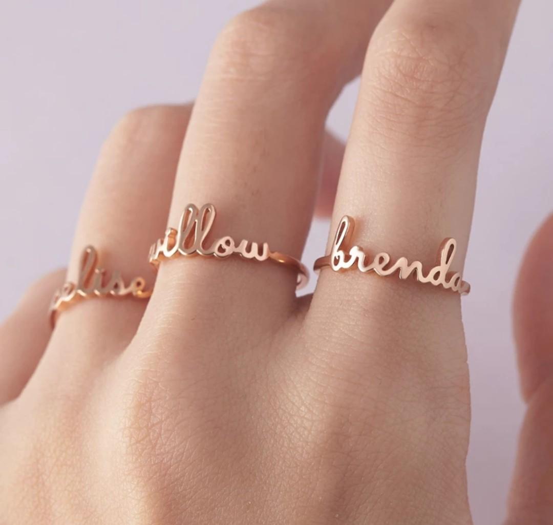 Personalized name engraved ring jewelry dainty ring best birthdat