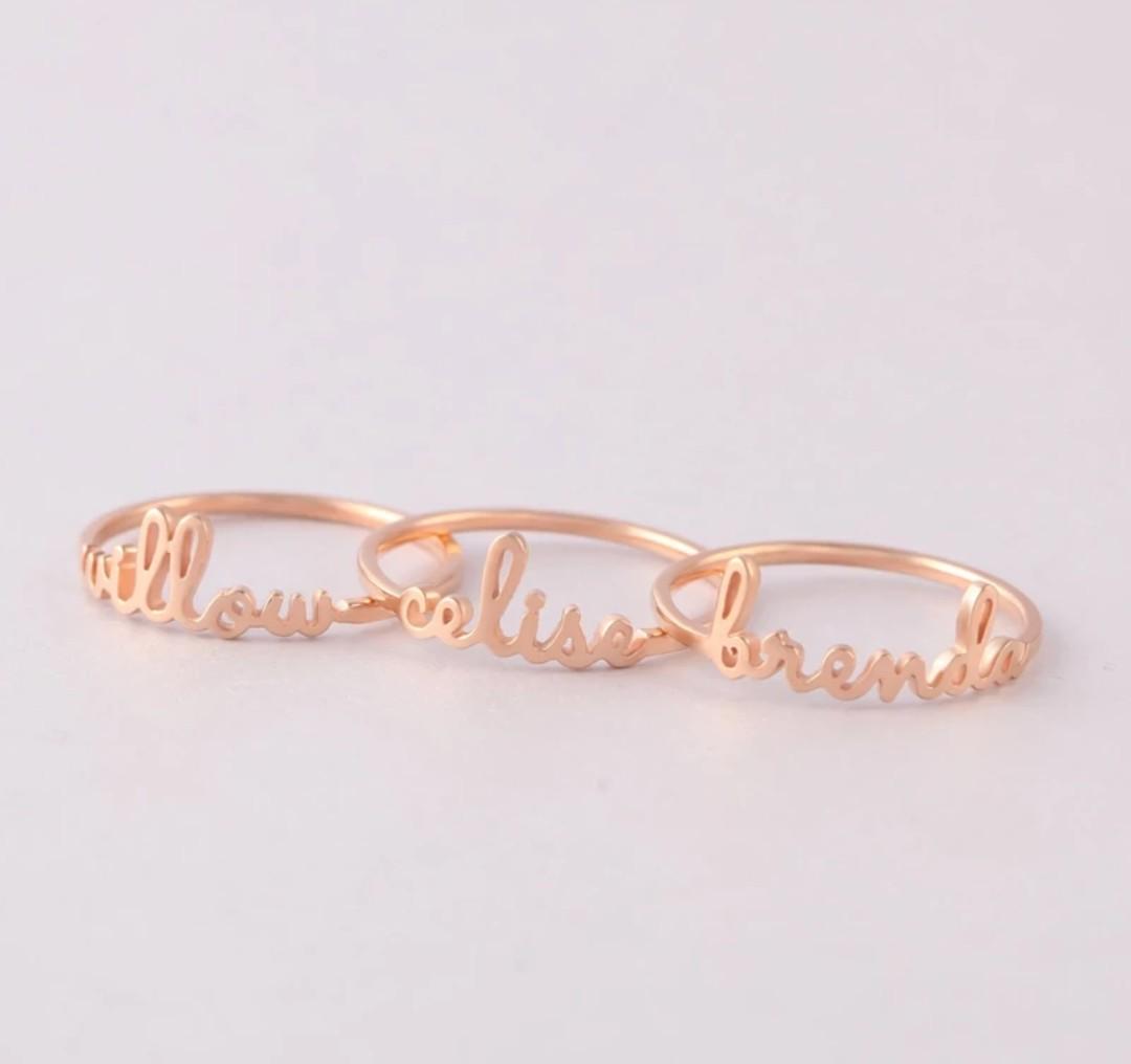 Personalized name engraved ring jewelry dainty ring best birthdat