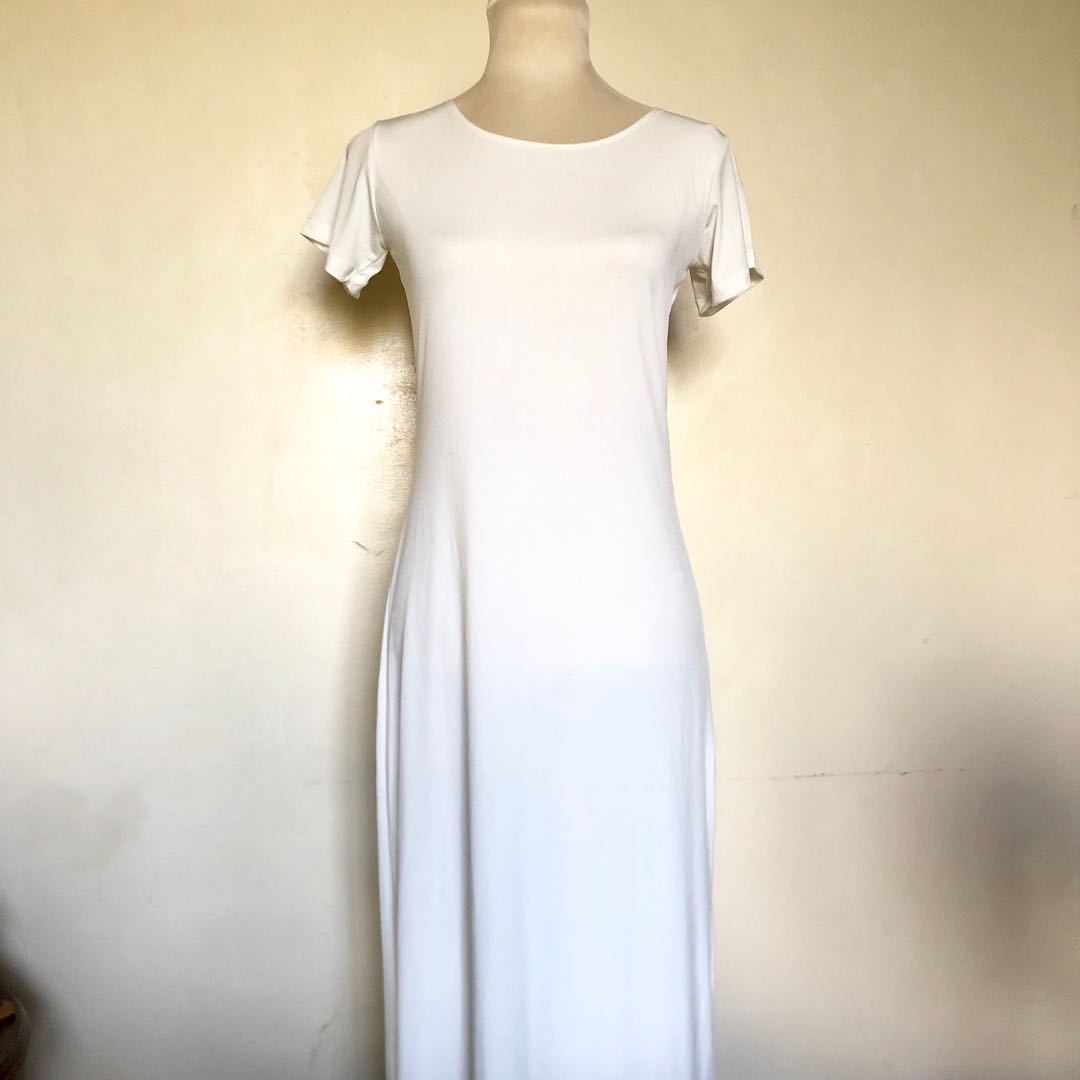 plain white maxi dress
