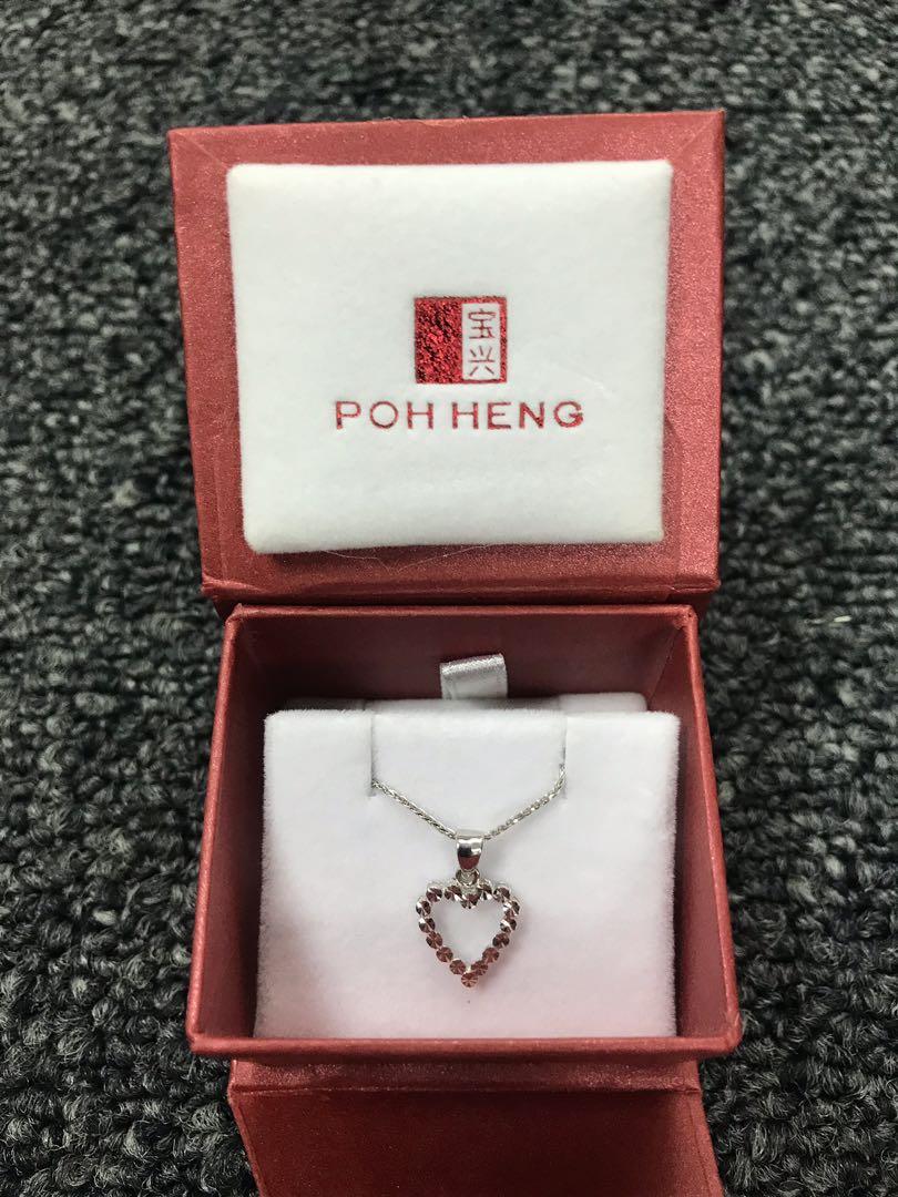 White gold heart shaped necklace shop