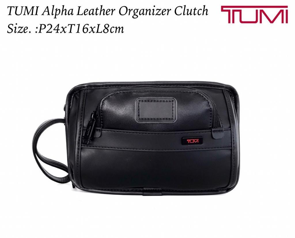 READY NAME TUMI Alpha Leather Organizer Clutch Size