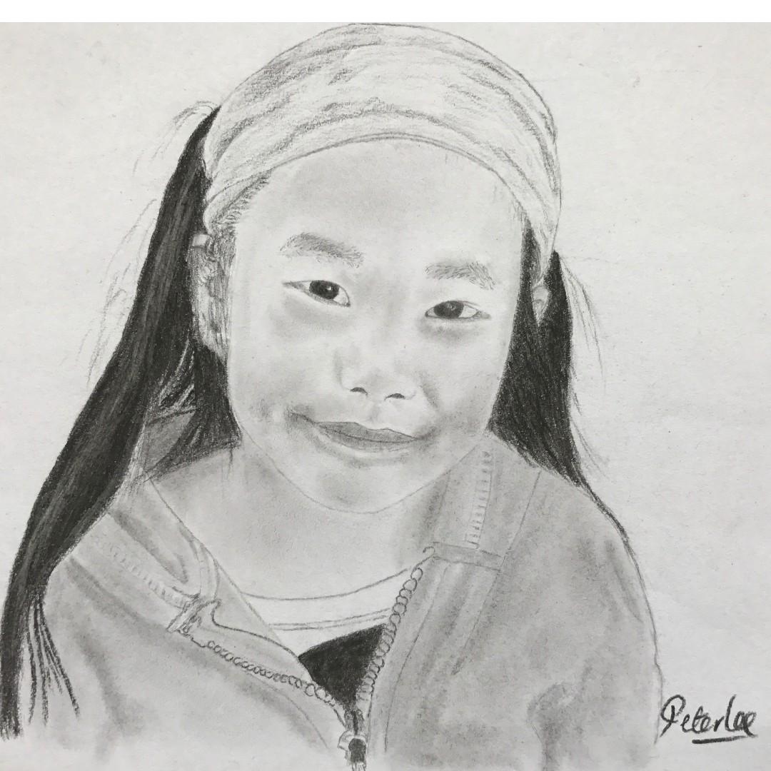 Realistic Portrait Drawing From Your Photo Using Charcoal Pencils