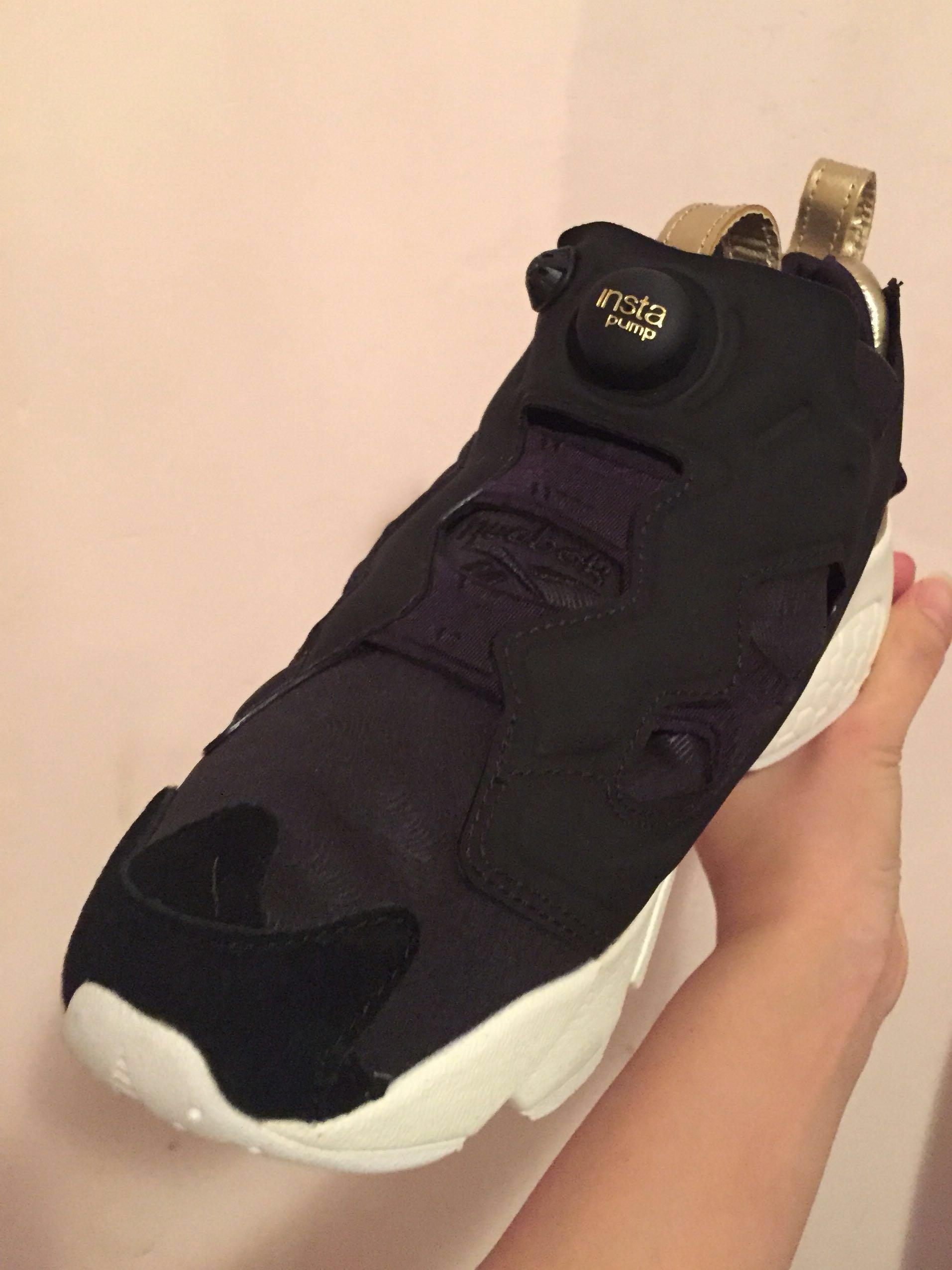 reebok insta pump fury black gold