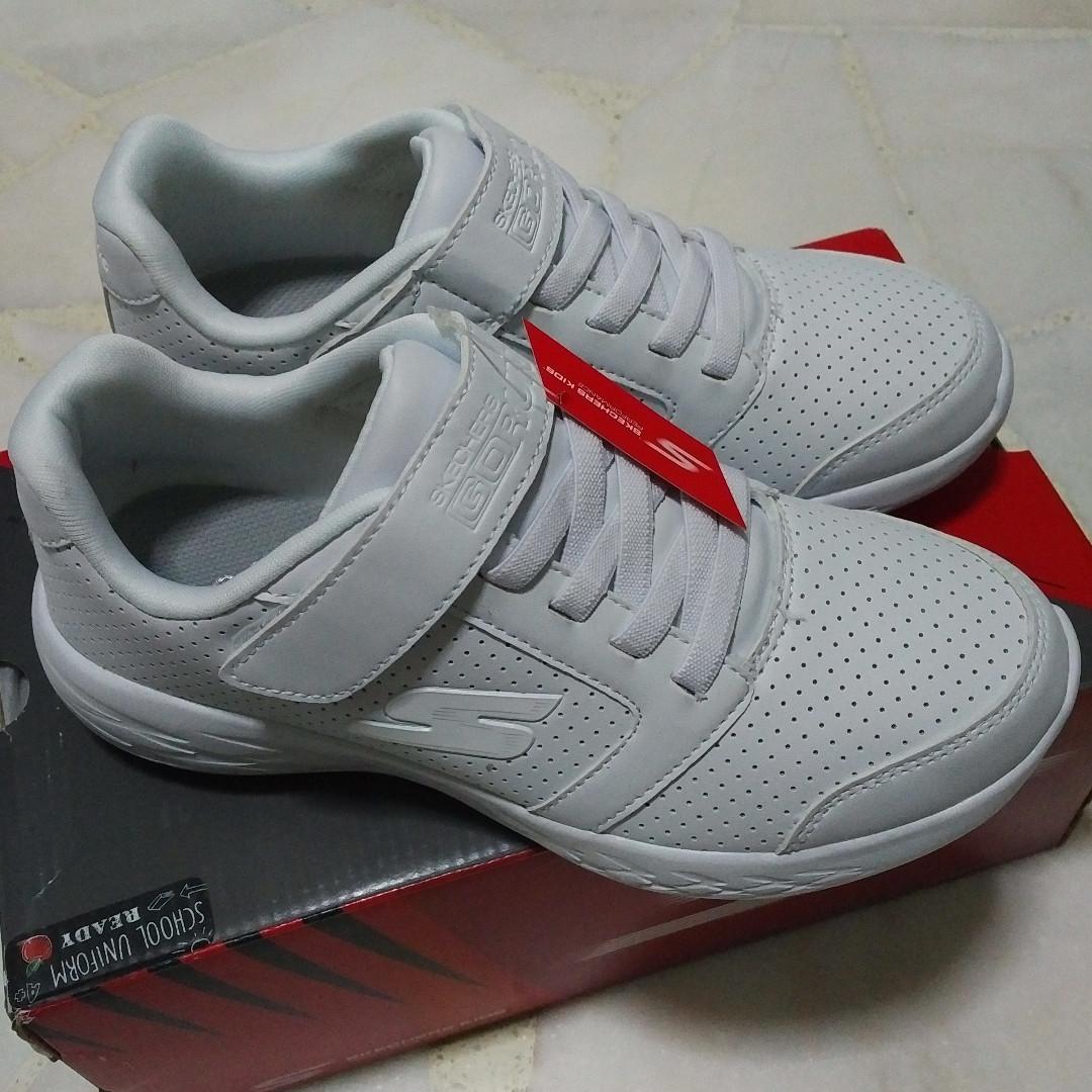 Skechers school shoes white hot sale