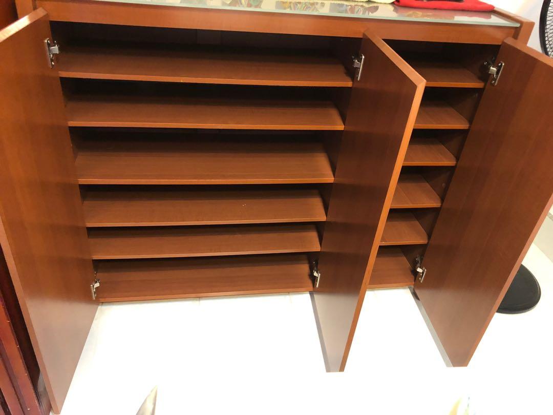 Solid Wood Display Storage Cabinets 5mm Glass Panel Furniture Shelves Drawers On Carousell