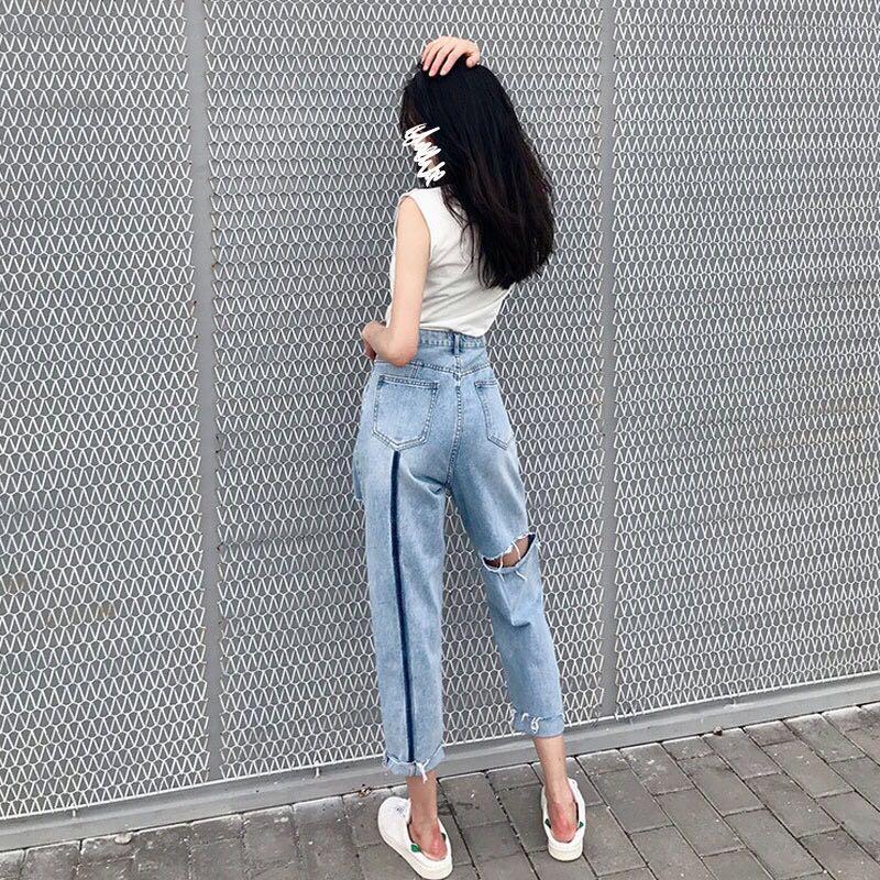 Vintage Boyfriend Mom ripped Denim Jeans Women s Fashion Bottoms Jeans Leggings on Carousell
