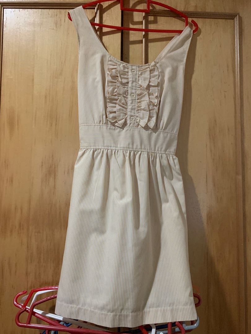 yellow and white striped dress