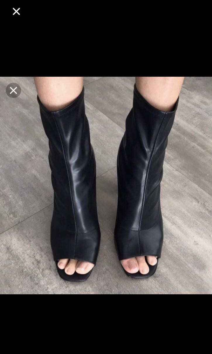 Zara heel boots peeptoe, Women's 