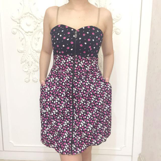zara strapless dress