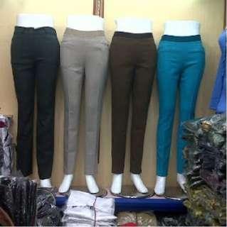 Celana kerja slimfit pinggang karet anti begah