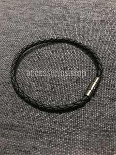🔥INSTOCK | Single Braided Leather Bracelet (Black)