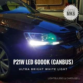 P21W canbus white LED bulb. No error message after conversation. Available for volkswagen scirocco and jetta. Installation inclusive