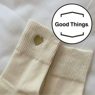 刺繡愛心長襪