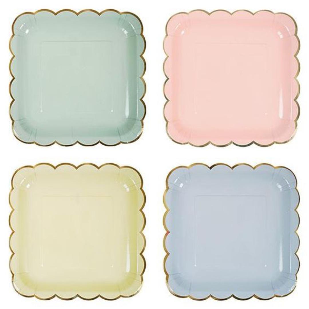 pastel yellow paper plates