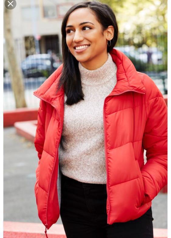 A\u0026F Mini Puffer Jacket in Navy Blue in 