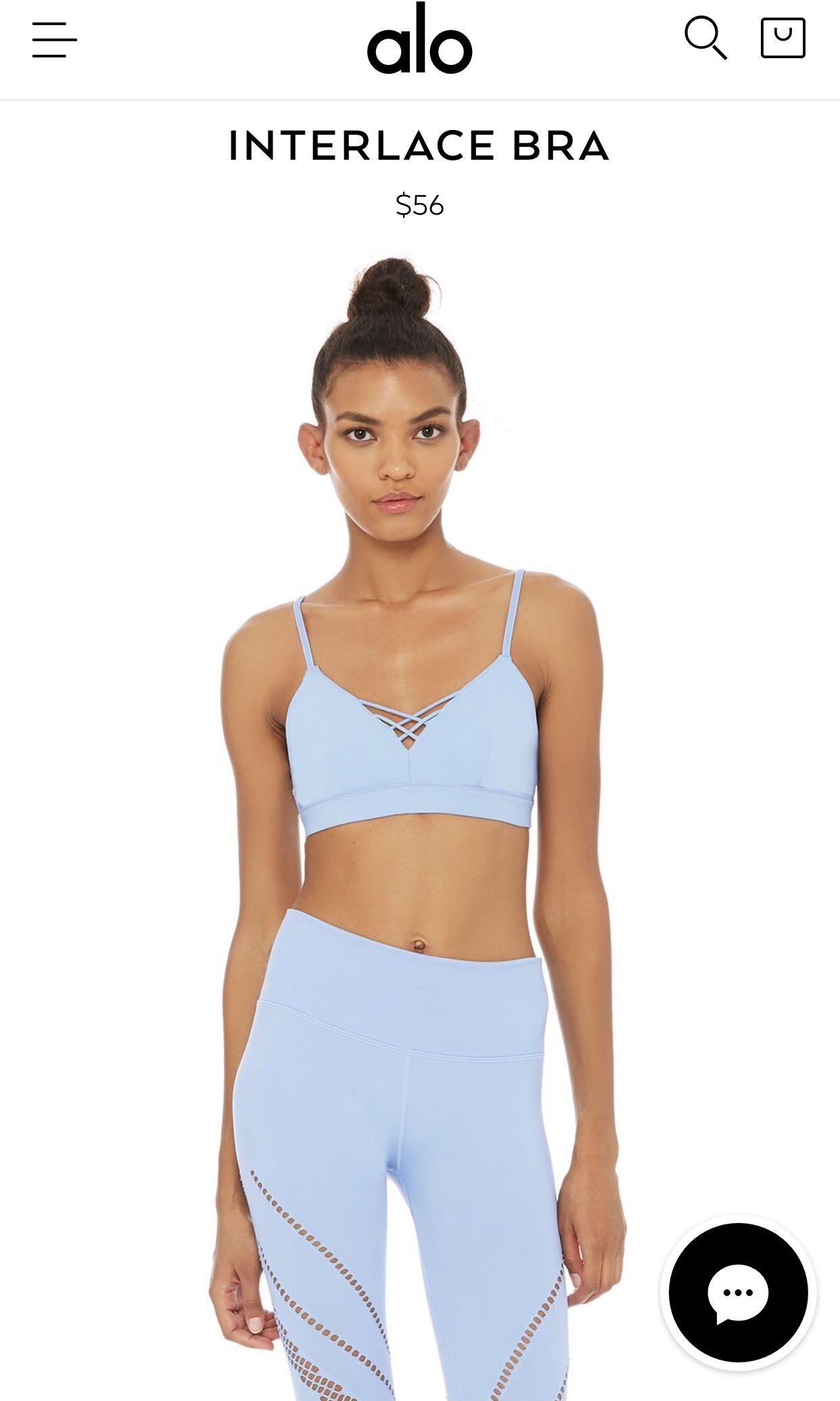 Alo Yoga Interlace Bra in Rosewater size S, Women's Fashion, Activewear on  Carousell