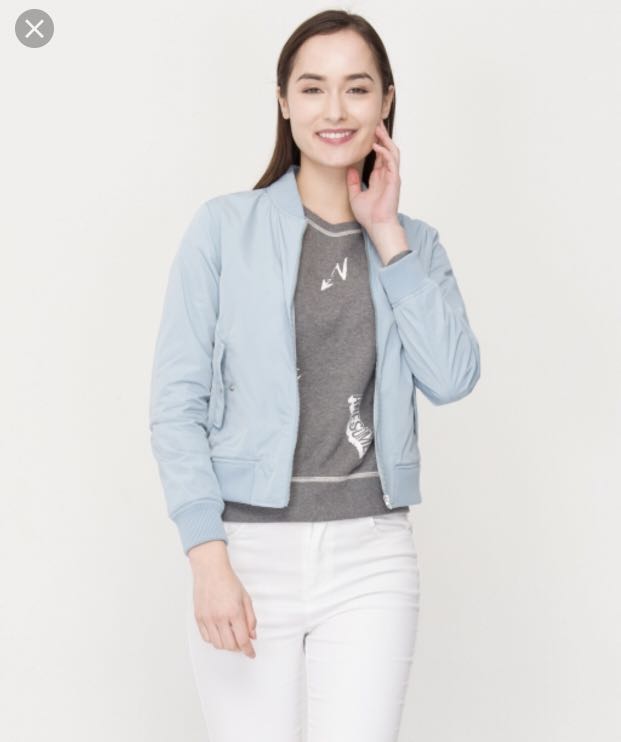 baby blue bomber jacket