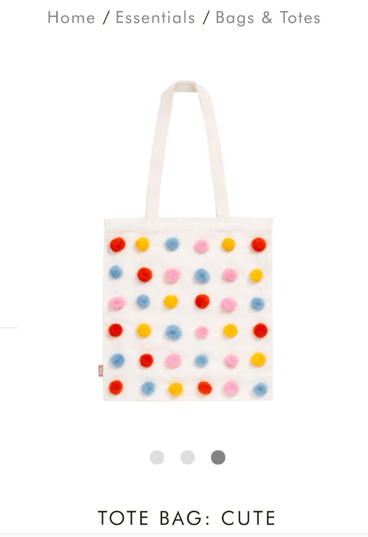 pom pom tote bag