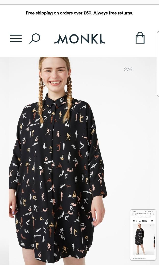 Monki oversized shirt dress sales