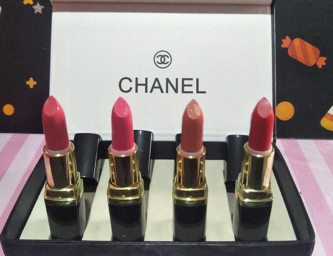 Chanel 4 pcs fullsize lipstick set(left 4set), Beauty & Personal Care,  Face, Makeup on Carousell
