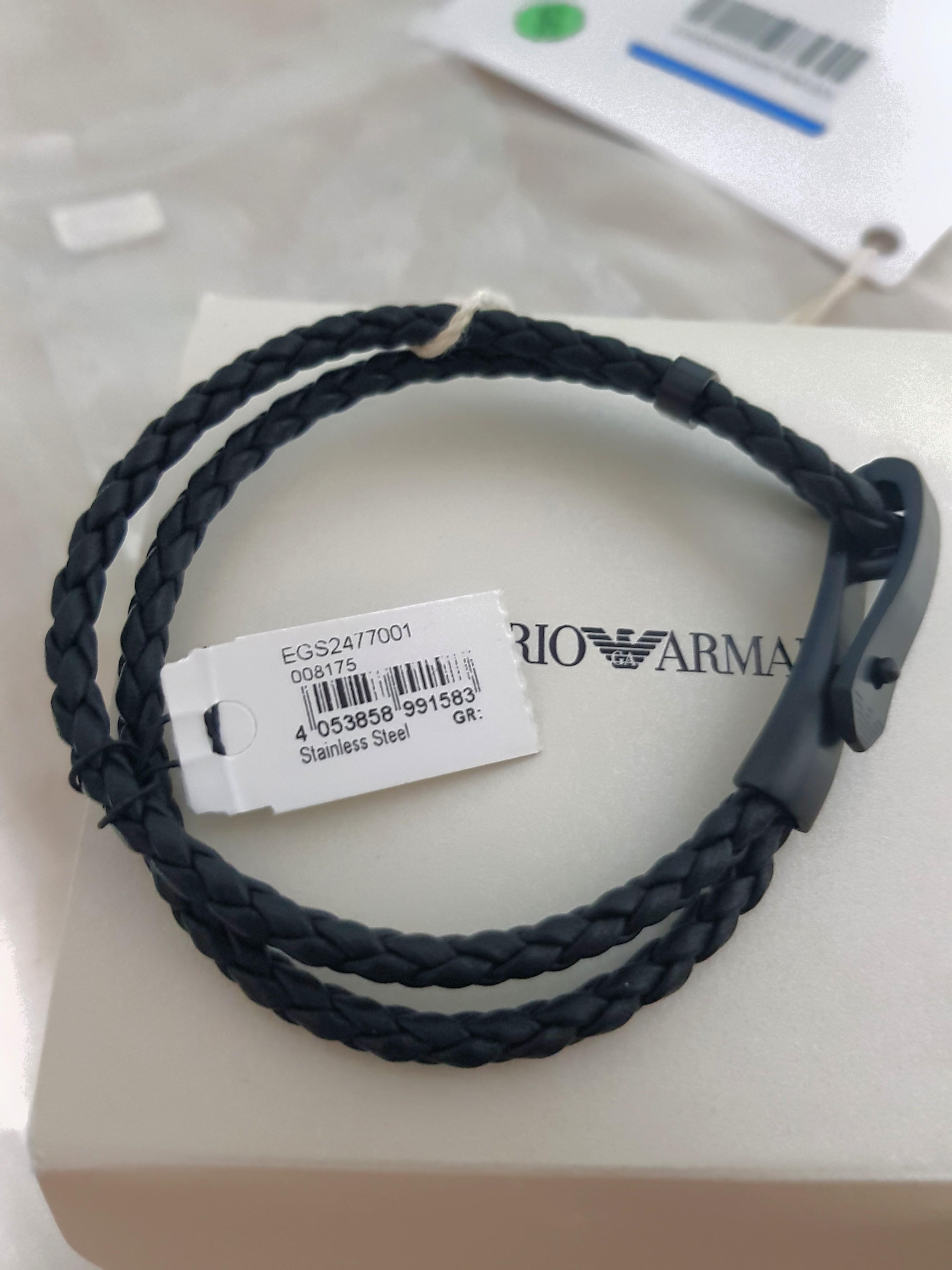 emporio armani woven leather bracelet