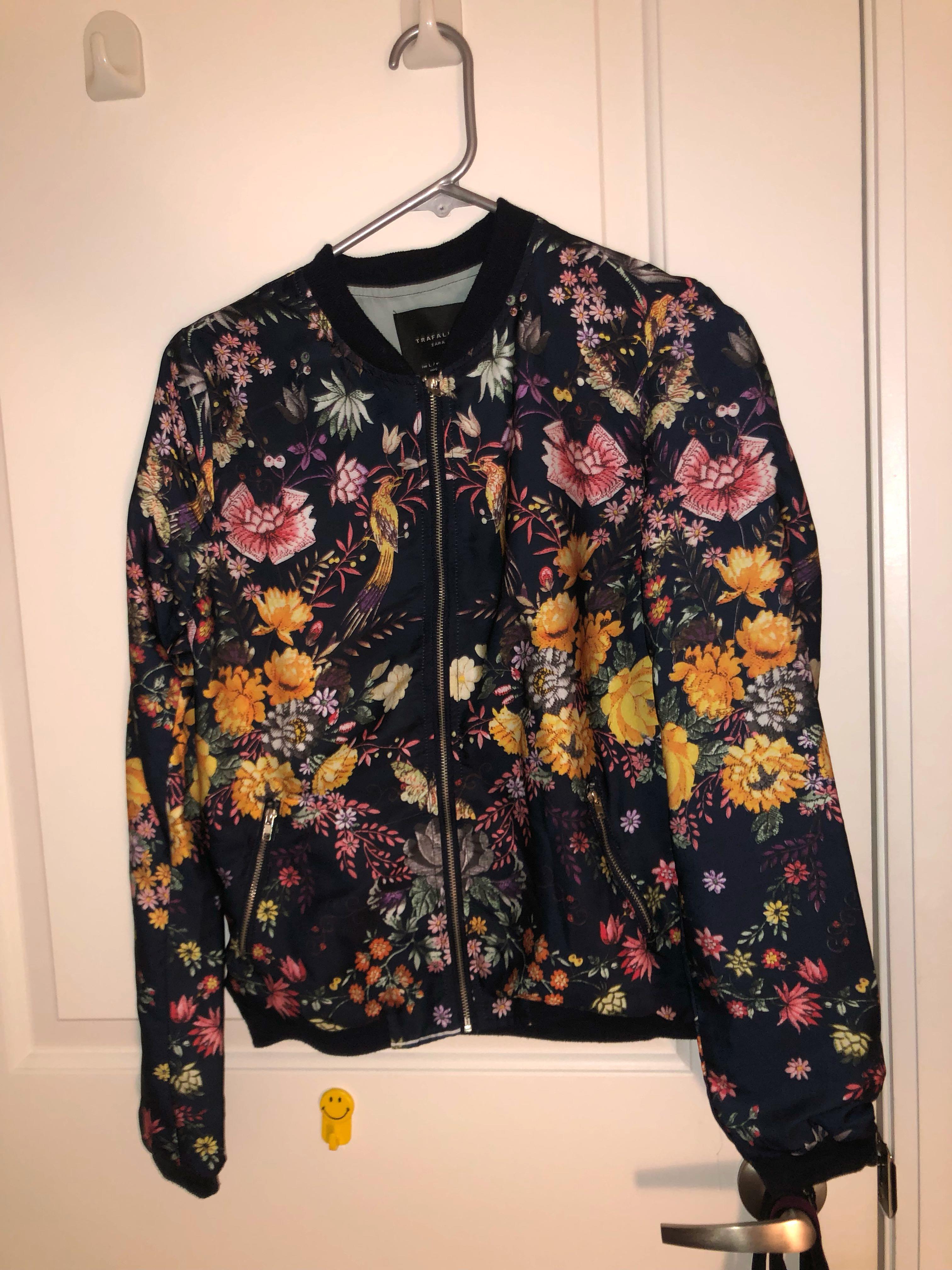 floral print bomber jacket zara