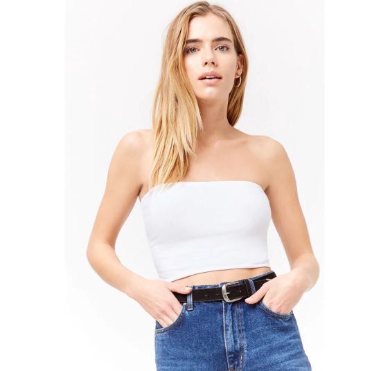 forever 21 white crop top