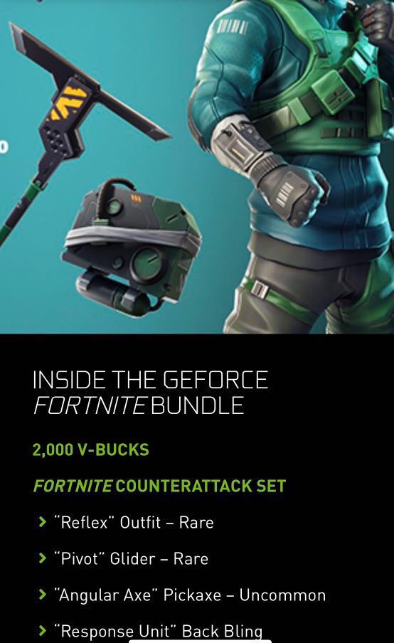 Geforce Fortnite Bundle Including 2000vbucks And Outfit Etc Toys - photo photo photo