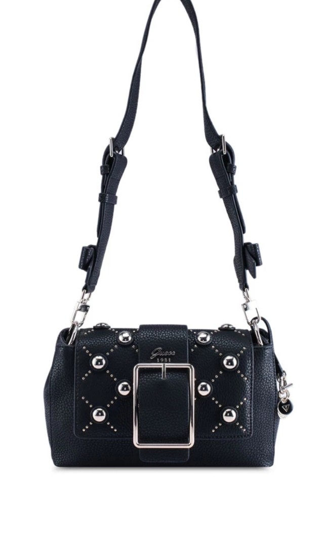 Guess Black Stud Shoulder Bag